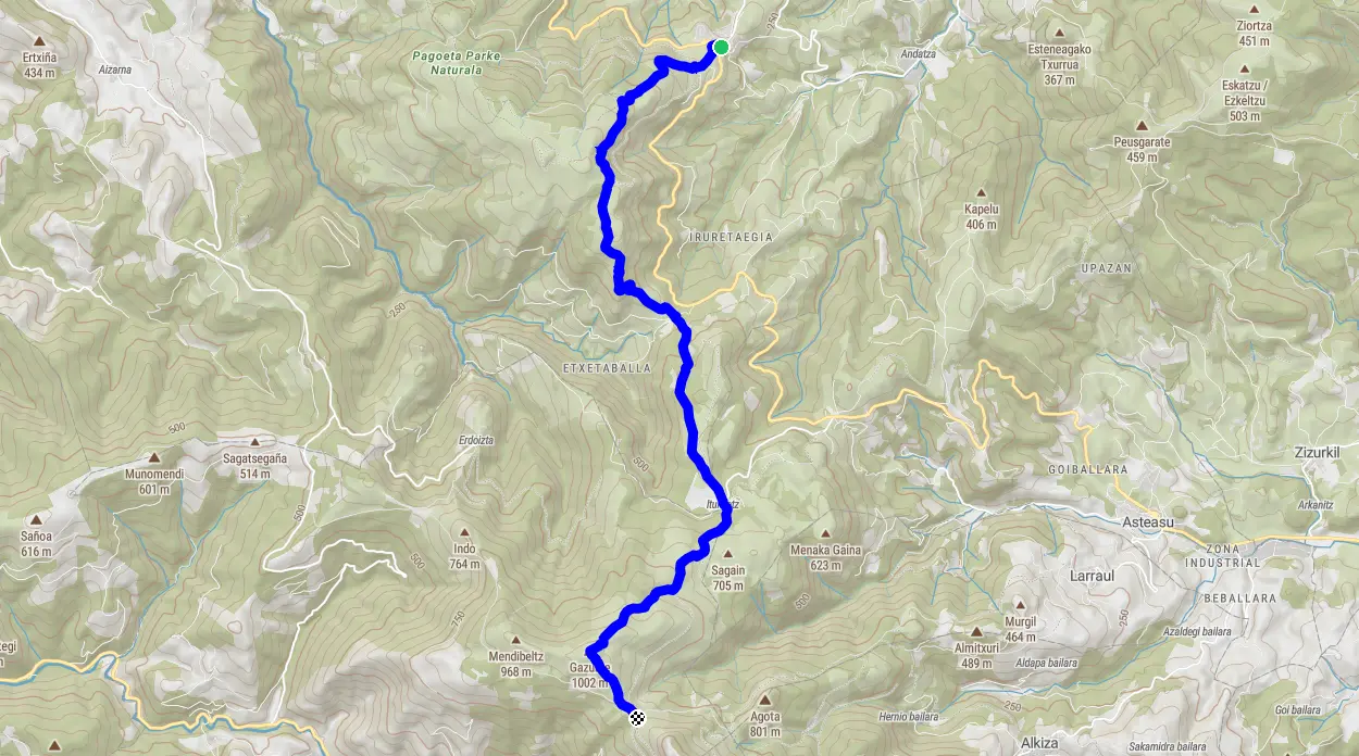 Bigarren eguneko ibilbidea