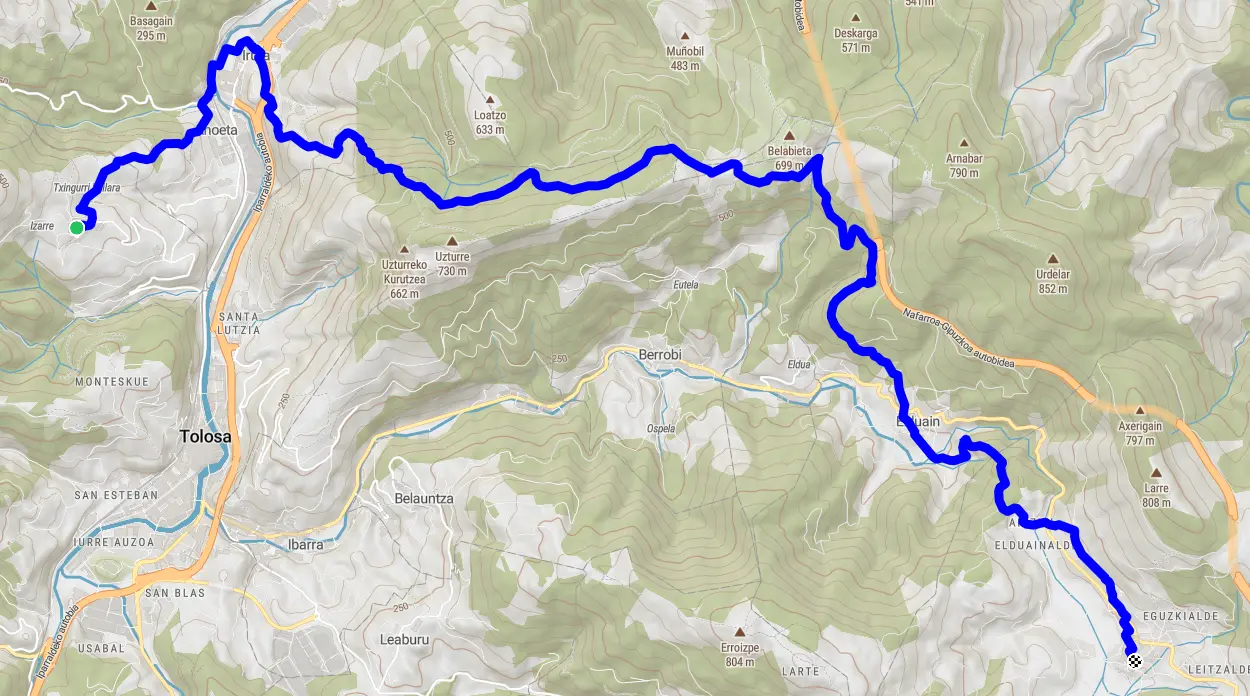 Laugarren eguneko ibilbidea